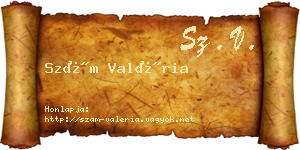 Szám Valéria névjegykártya